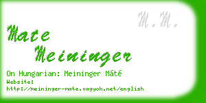 mate meininger business card